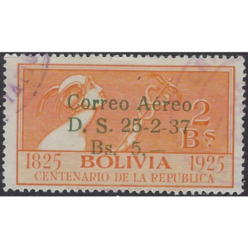 Bolivia C61 Used 1937 Surcharge (ak8566)