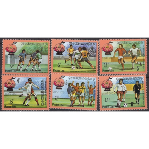 Laos 379-84 Issued without gum 1982 Soccer (ak8619)