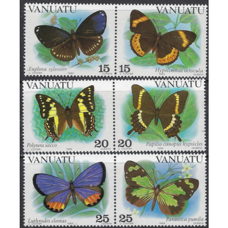 Vanuatu 346-48 MNH 1983 Butterflies (ak8651)
