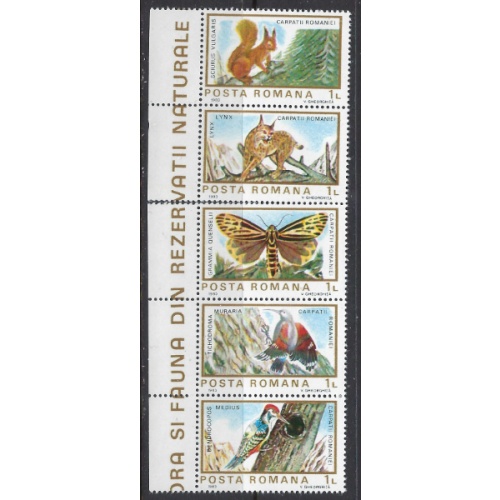 Romania 3155a-e MNH 1983 Wildlife; perf separation (ak8669)