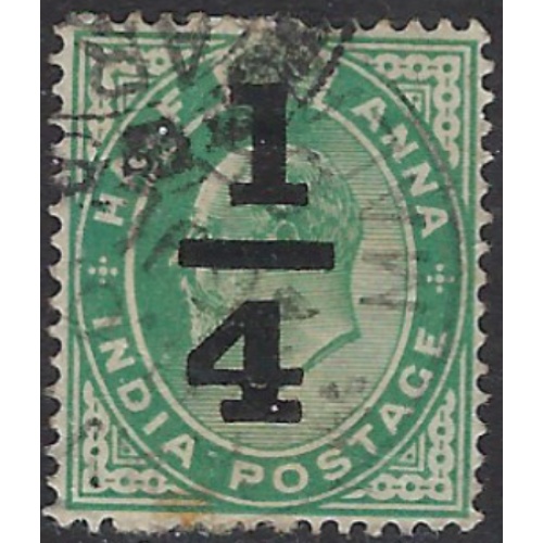 India 77 Used 1905 surcharge (ak8718)
