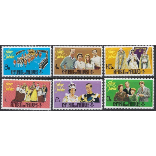 Maldive Is 662-67 MNH 1977 QEII Silver Jubilee (ak8833)