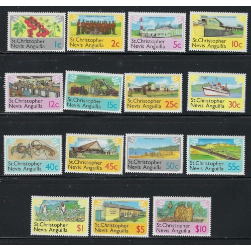 St Kitts Nevis 355-69 MNH 1970 set (ak8855)