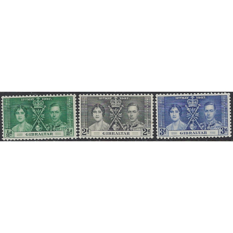 Gibraltar 104-06 MNH 1937 KGVI Coronation (ak8905)