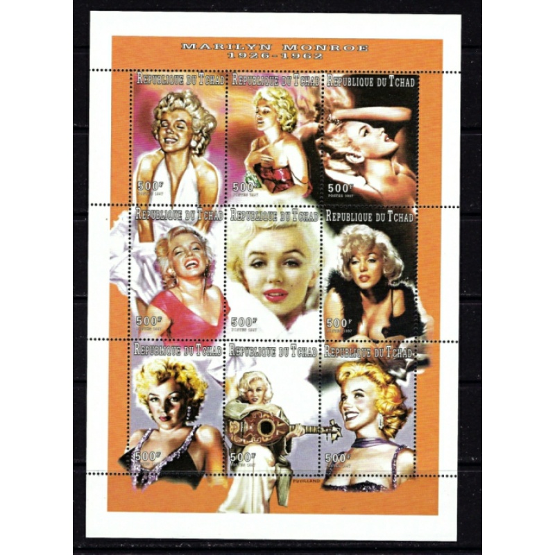 Chad 704J MNH 1997 Marilyn Monroe sheet (an1627)