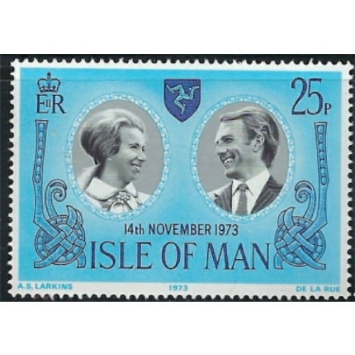 Isle of Man 35 MNH 1973 Princess Anne Wedding (an2374a)