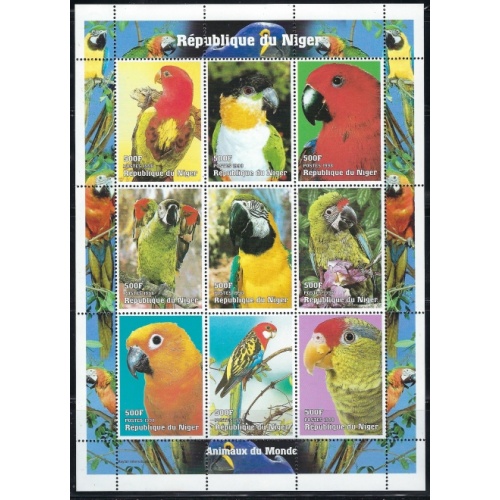 Niger 1011 MNH 1999 Parrots (an2466)
