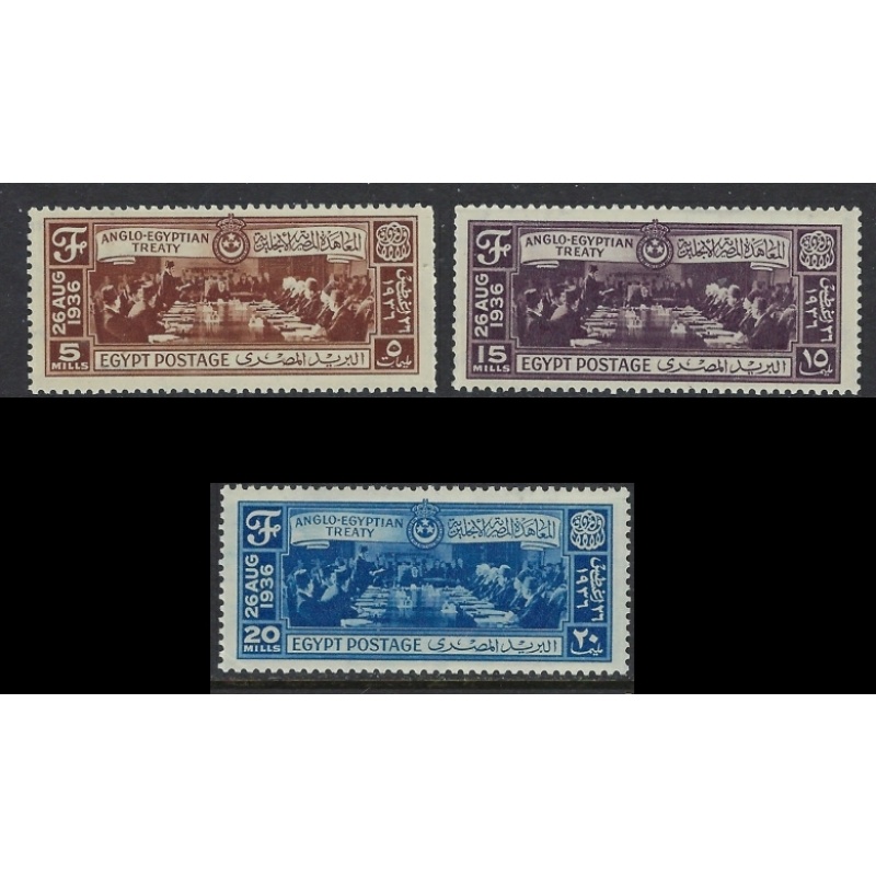 Egypt 203-05 MNH 1936 Anglo-Egyptian Treaty (an2584)