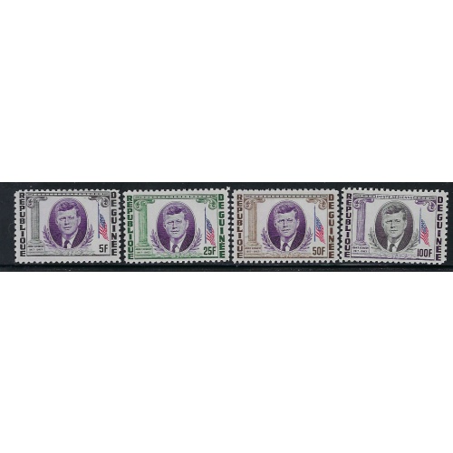 Guinea 325-27 and C56 MNH 1964 John F Kennedy (an3395)