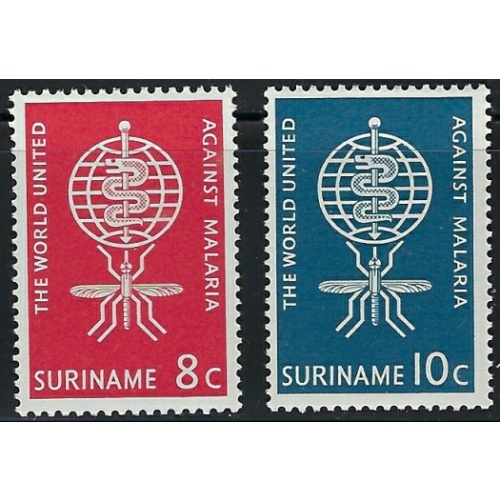 Surinam 304-05 MNH 1962 Malaria Eradication Campaign (an3423)