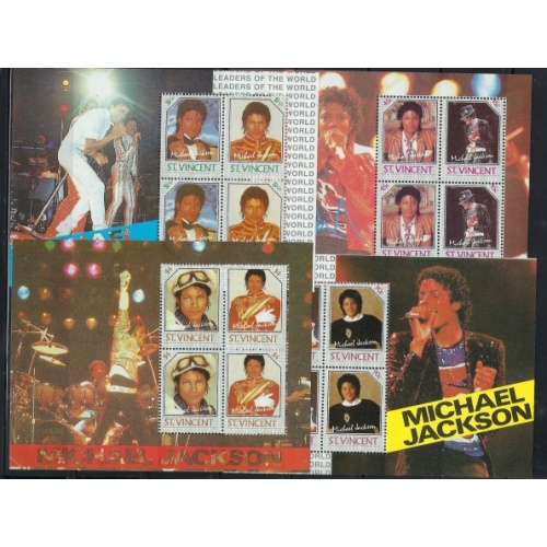 St Vincent 898-901 MNH 1985 Michael Jackson 4 sheets (an3714)