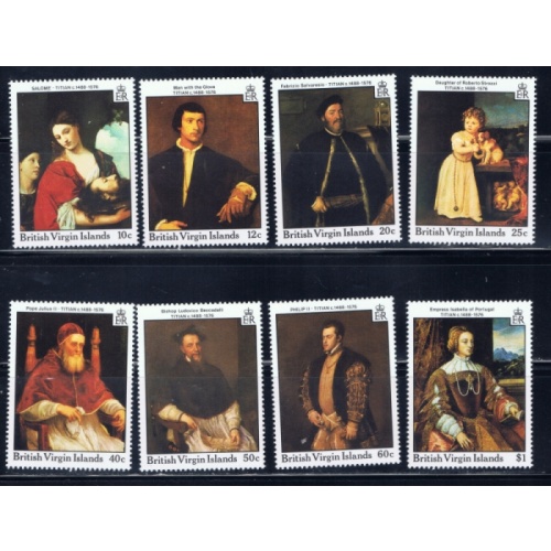 British Virgin Is 595-602 MNH 1988 Titian Paintings (an4810)