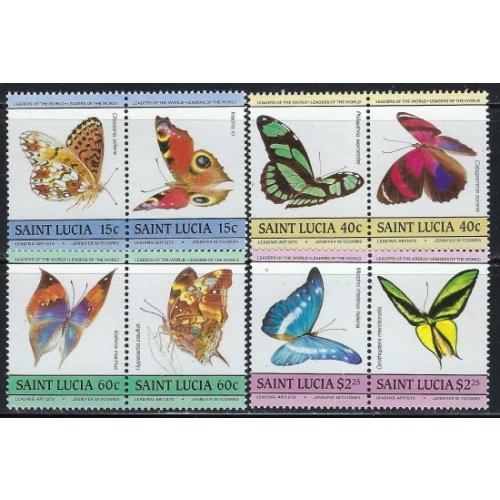St Lucia 731-34 MNH 1985 Butterflies (an6054)