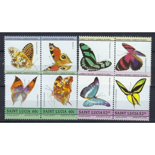 St Lucia 731-34 MNH 1985 Butterflies (an7594a)