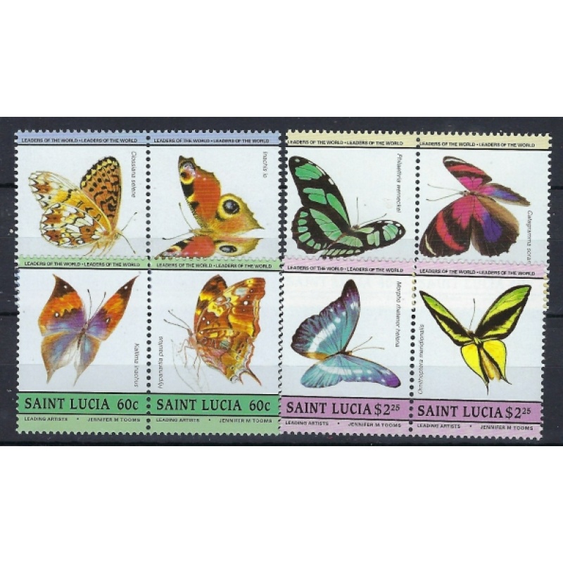 St Lucia 731-34 MNH 1985 Butterflies (an7594a)