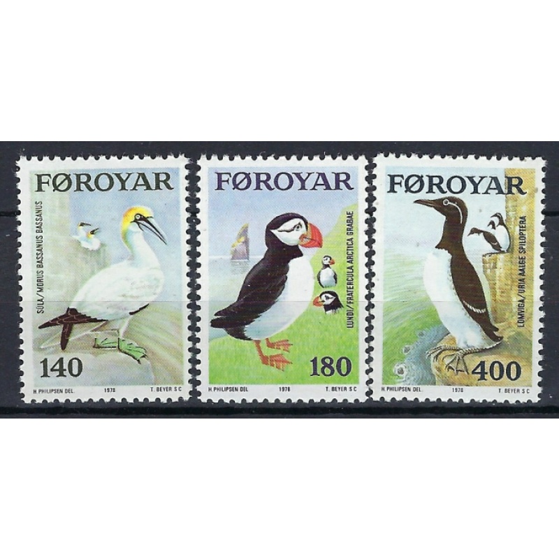 Faroe Is 36-38 MNH 1978 Birds (an7743)