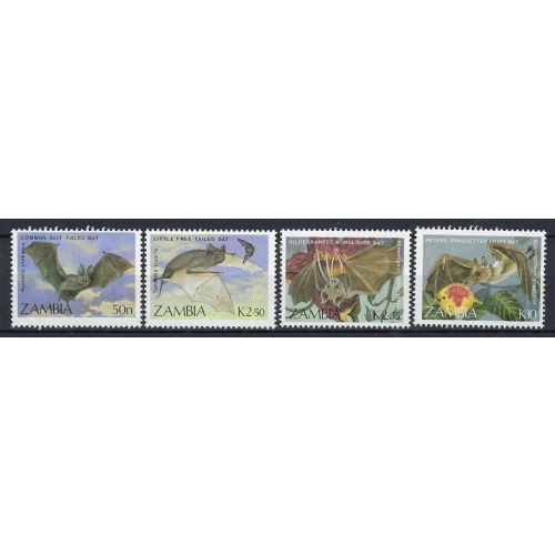 Zambia 466-69 MNH 1989 Bats (an7749)