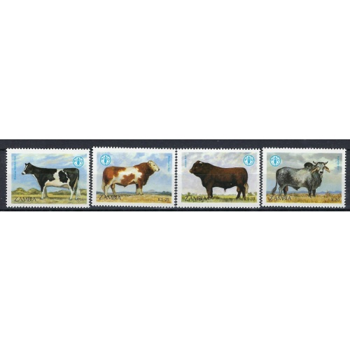 Zambia 418-21 MNH 1987 Cattle (an7766)