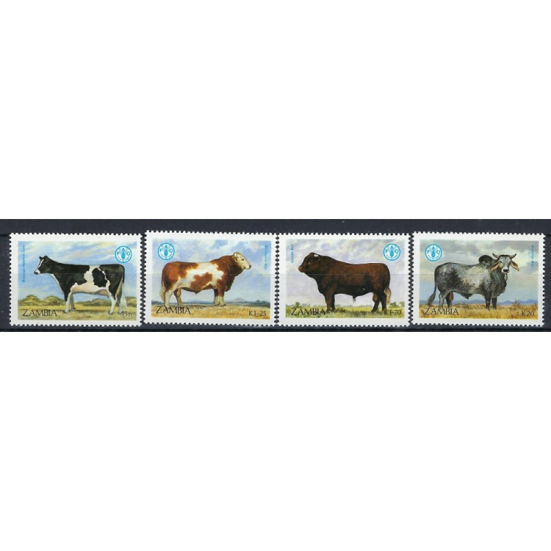 Zambia 418-21 MNH 1987 Cattle (an7766)
