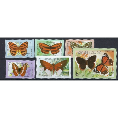 Laos 386-91 MNH 1982 Butterflies (an8054)