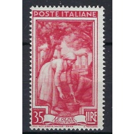 Italy 560 MNH 1950 issue; bit of red offset on back (an8354)