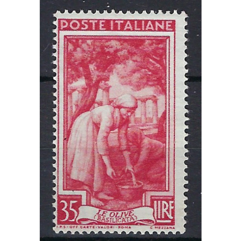 Italy 560 MNH 1950 issue; bit of red offset on back (an8354)