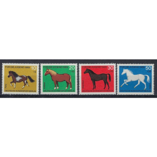 Germany Berlin 9NB61-64 MH 1969 Horses (an9018)