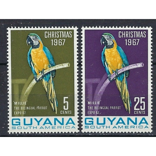 Guyana 33-33A MNH 1967 Parrots (an9268)