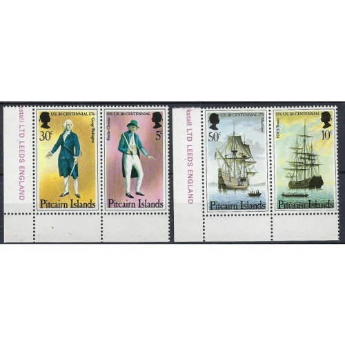 Pitcairn Is 158a/159a MNH 1976 Americas Bicentennial (an9816)