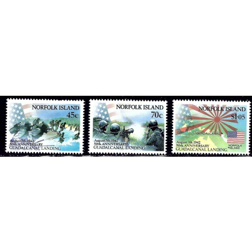 Norfolk Is 526-28 MNH 1992 WWII Anniversary (ap1846a)