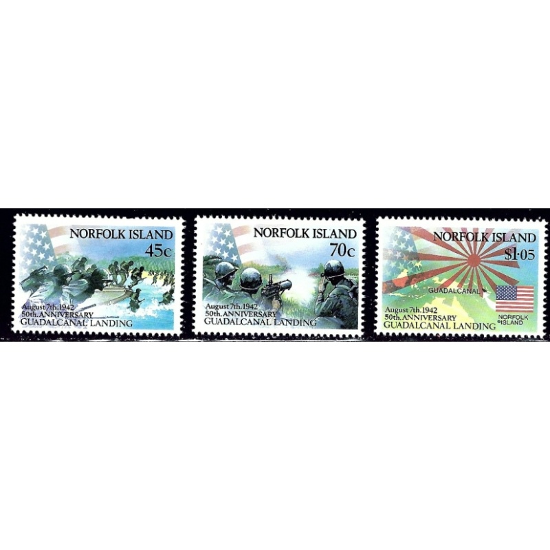 Norfolk Is 526-28 MNH 1992 WWII Anniversary (ap1846a)