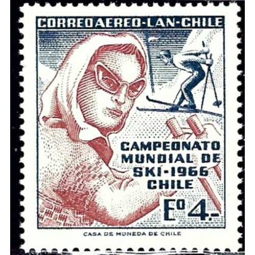 Chile C2644 MNH 1966 Skiers (ap2172a)