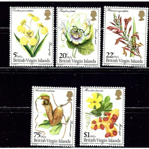 British Virgin Is 401-05 MNH 1981 Flowers (ap5818)
