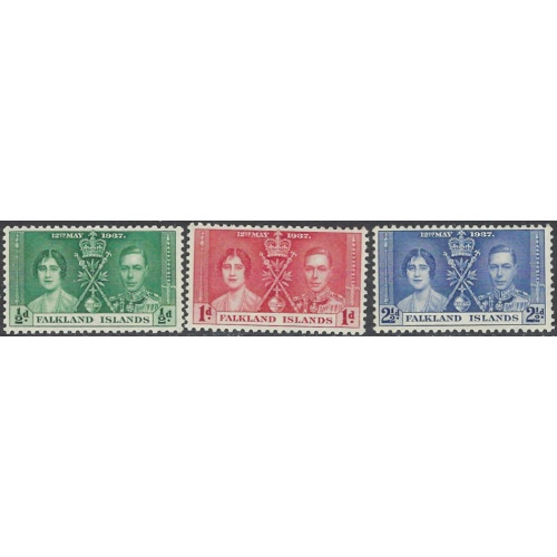 Falkland Is 81-83 MNH 1937 KGVI Coronation (ap8317a)
