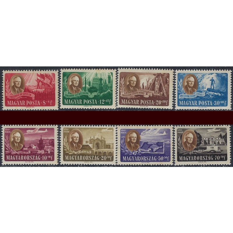 Hungary B198A-D;CB1-CB1C MNH 1947 President Franklin Roosevelt (eb1017)