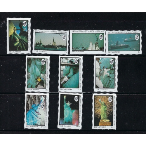 Gambia 677-86 MNH 1986 Statue of Liberty (fe1008)