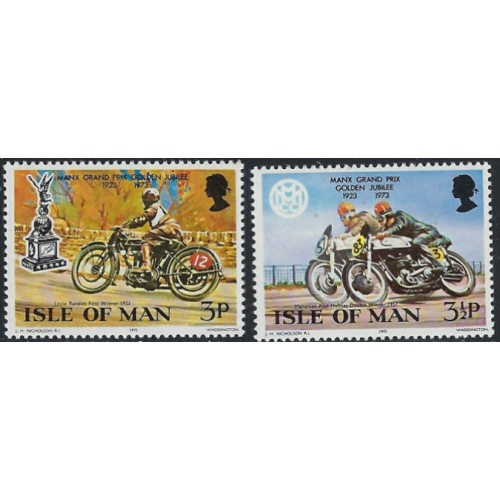 Isle of Man 33-34 MNH 1973 Motorcycle Races (fe4947a)