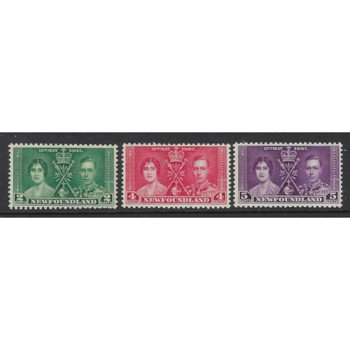 Newfoundland 230-32 MNH 1937 KGVI Coronation (fe5423)