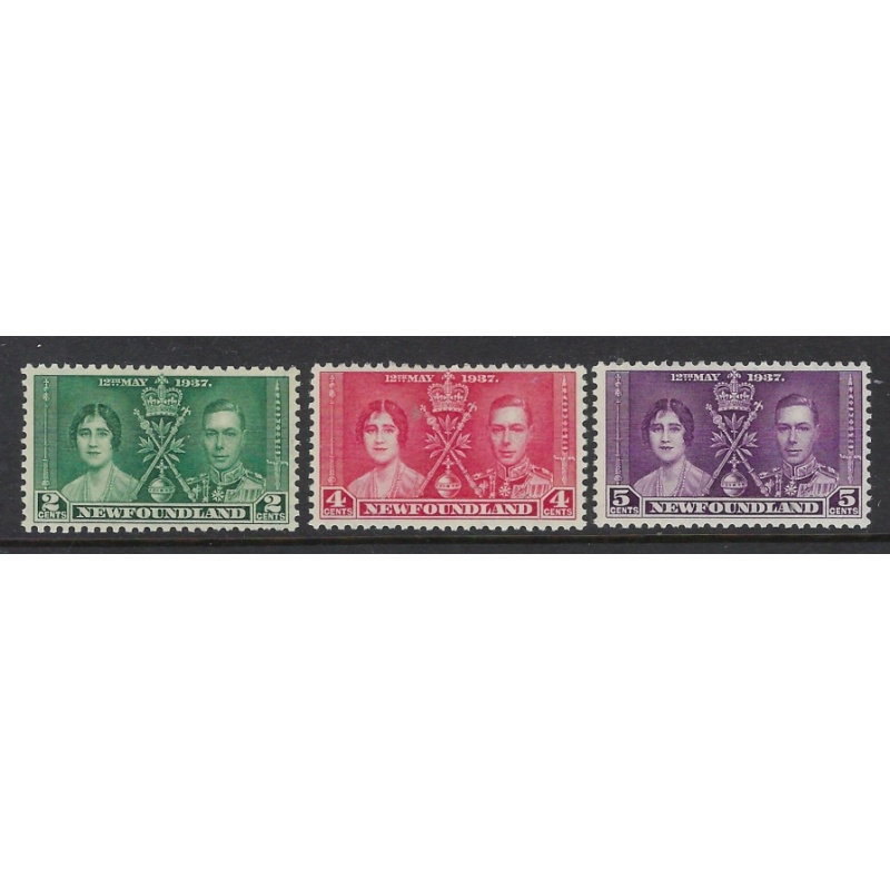 Newfoundland 230-32 MNH 1937 KGVI Coronation (fe5423)