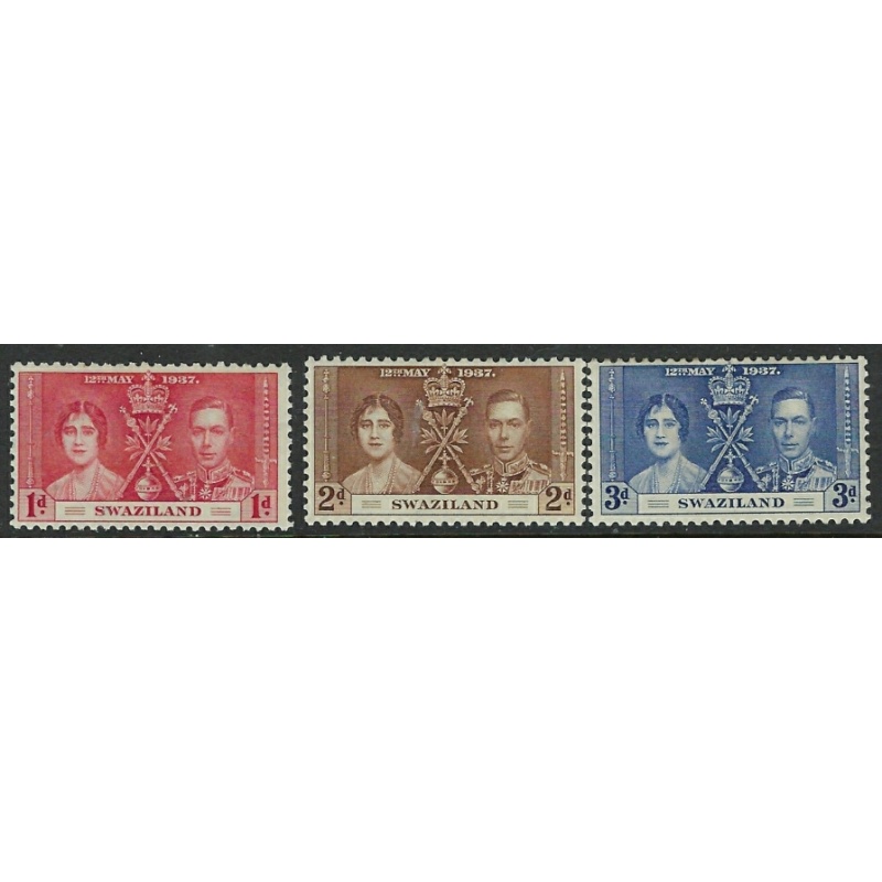 Swaziland 24-26 MH 1937 KGVI Coronation (fe5433)
