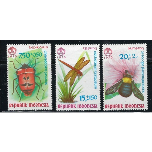 Indonesia B223-25 MNH 1970 Insects (fe5483)