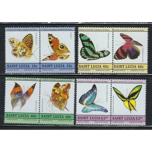 St Lucia 731-34 MNH 1985 Butterflies (fe6591)