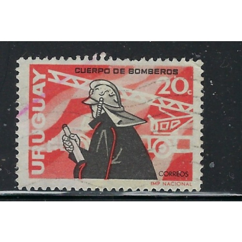 Uruguay 735 Used 1966 Fireman (fe6881)