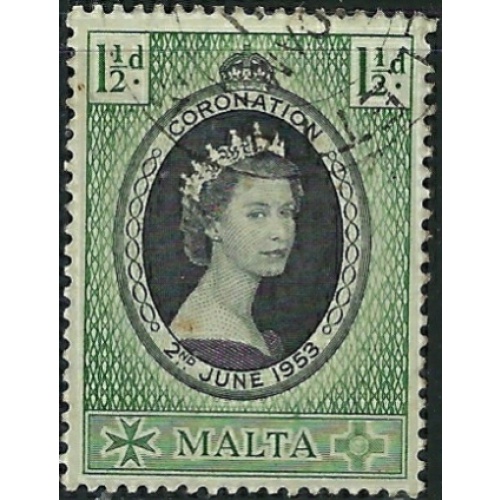 Malta 241 Used 1953 QEII Coronation (fe8402a)