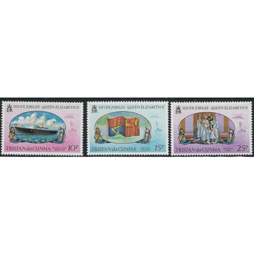 Tristan da Cunha 213-15 MNH 1977 QEII Silver Jubilee (fe8963)