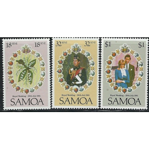 Samoa 558-60 MNH 1981 Prince Charles Wedding (fe9148)