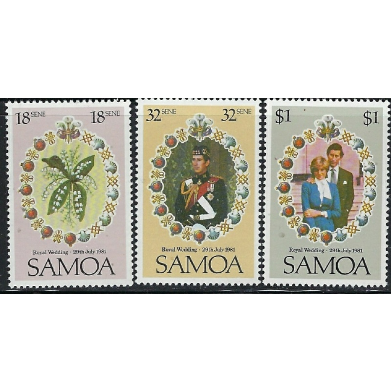 Samoa 558-60 MNH 1981 Prince Charles Wedding (fe9148)