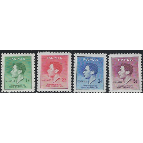 Papua New Guinea 118-21 MNH 1937 KGVI Coronation (ha1096)