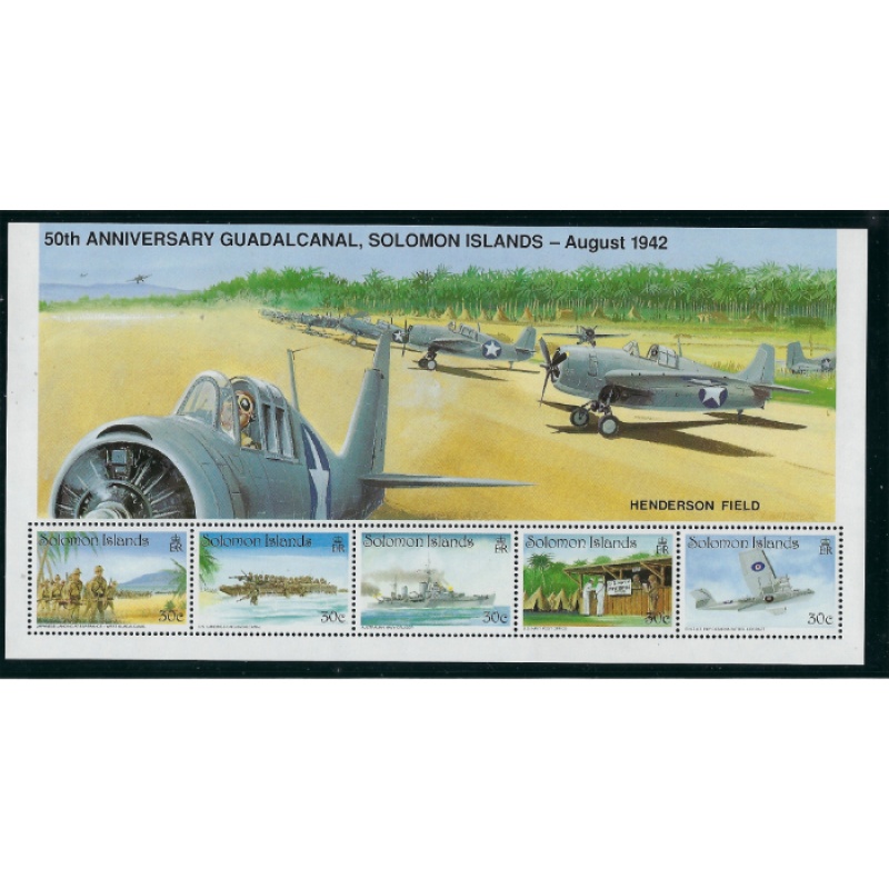 Solomon Is 727 MNH 1992 Anniversay of the Battle of Guadacanal (ha1196)