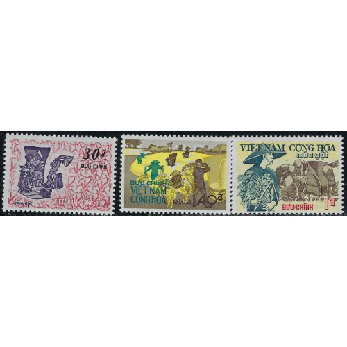 South Vietnam 398-400 MNH 1971 Rice Harvest (ha1239)